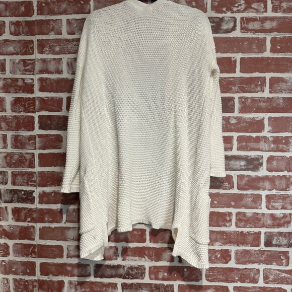 Marine Layer Womens XS Open Front Cotton Cardigan Sweater White Textured Knit - Picture 2 of 11